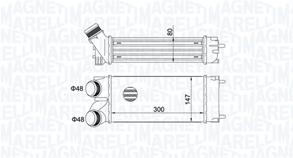 MAGNETI MARELLI Ladeluftkøler 351319204670 for CITROËN/PEUGEOT