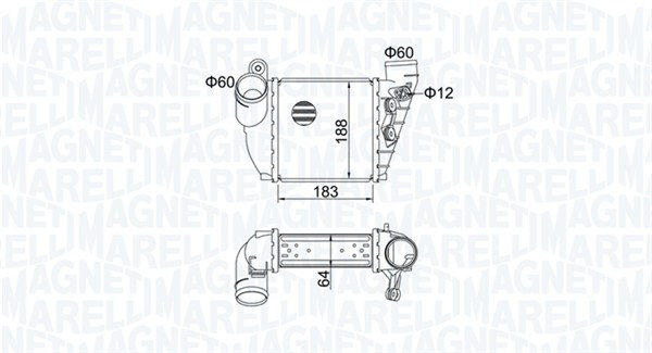 MAGNETI MARELLI Ladeluftkøler 351319204740 for VAG