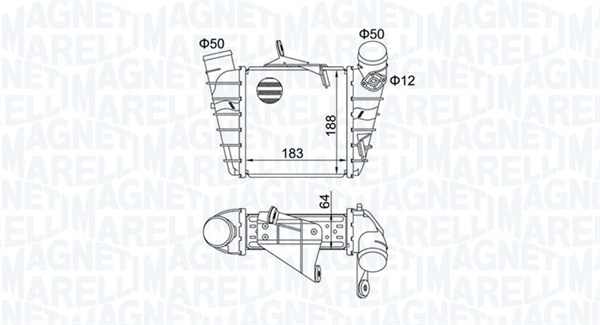MAGNETI MARELLI Ladeluftkøler 351319204750 for VAG