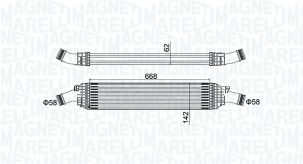 MAGNETI MARELLI Ladeluftkøler 351319204820 for VAG