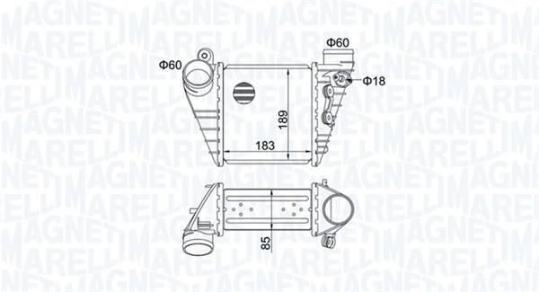 MAGNETI MARELLI Ladeluftkøler 351319204830 for VAG