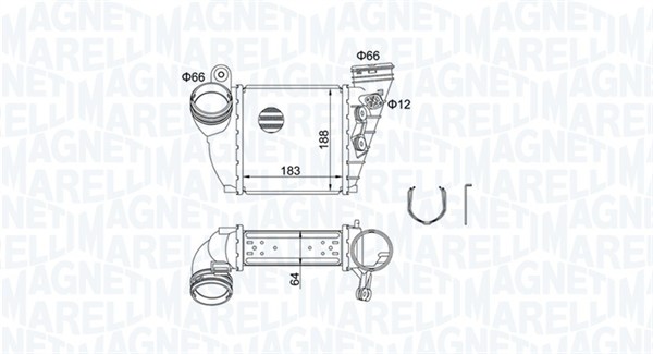 MAGNETI MARELLI Ladeluftkøler 351319204870 for VAG