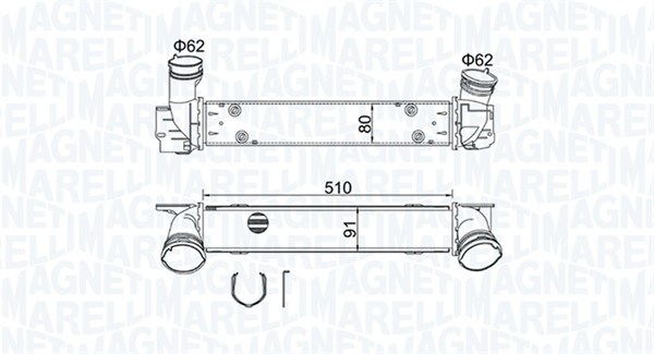 MAGNETI MARELLI Ladeluftkøler 351319204880 for BMW
