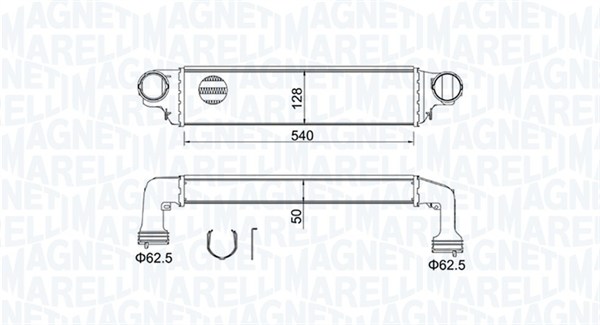 MAGNETI MARELLI Ladeluftkøler 351319204890 for BMW