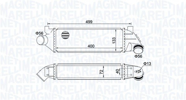 MAGNETI MARELLI Ladeluftkøler 351319204940 for FORD