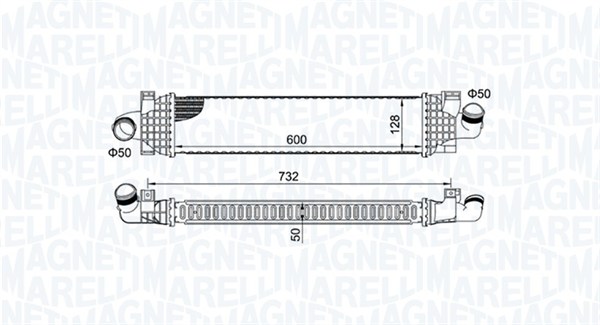 MAGNETI MARELLI Ladeluftkøler 351319204980 for FORD