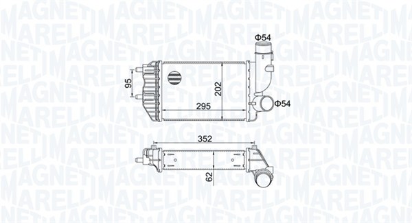 MAGNETI MARELLI Ladeluftkøler 351319205000 for ALFAROME/FIAT/LANCI CITROËN/PEUGEOT