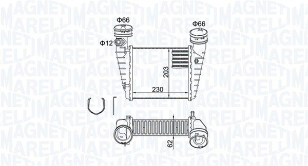 MAGNETI MARELLI Ladeluftkøler 351319205190 for VAG