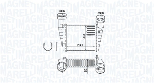 MAGNETI MARELLI Ladeluftkøler 351319205210 for VAG