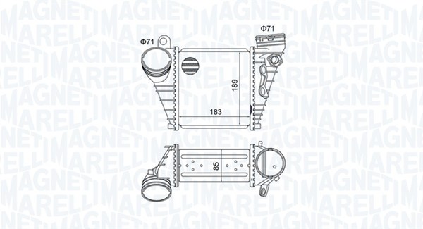 MAGNETI MARELLI Ladeluftkøler 351319205230 for VAG