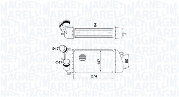 MAGNETI MARELLI Ladeluftkøler 351319205240 for CITROËN/PEUGEOT