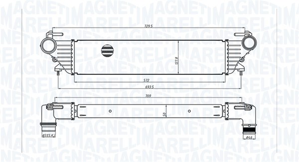 MAGNETI MARELLI Ladeluftkøler 351319205530 for ALFAROME/FIAT/LANCI