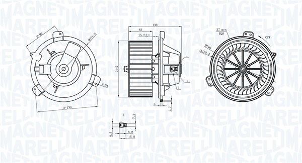 MAGNETI MARELLI Kabineblæser 069412313010 for ALFAROME/FIAT/LANCI