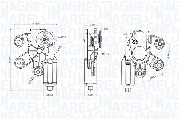 MAGNETI MARELLI Viskermotor 064074900010 bag for PORSCHE VAG