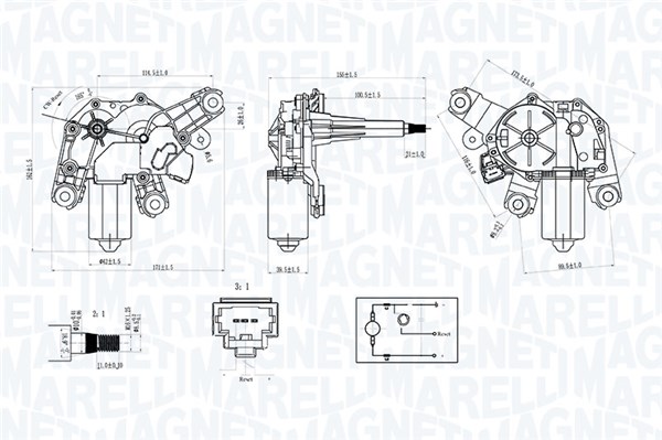 MAGNETI MARELLI Viskermotor 064070100010 bag for DACIA