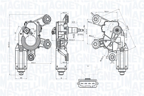 MAGNETI MARELLI Viskermotor 064075300010 bag for AUDI VAG