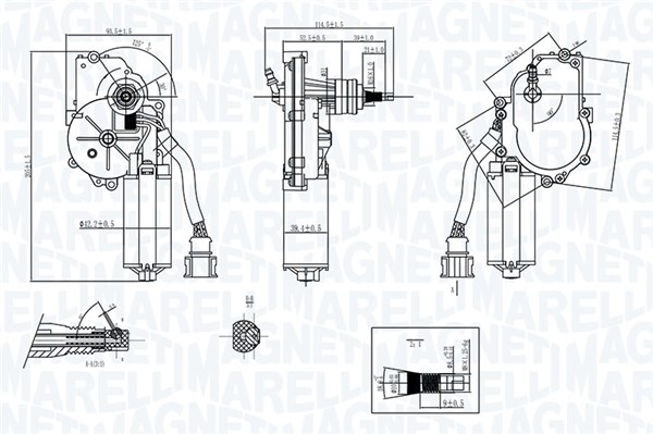 MAGNETI MARELLI Viskermotor 064072200010 bag for VW