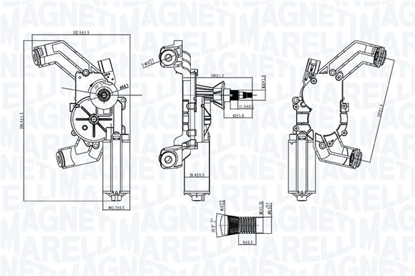 MAGNETI MARELLI Viskermotor 064075900010 bag for MERCEDES-BENZ MITSUBISHI