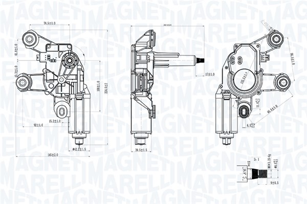 MAGNETI MARELLI Viskermotor 064076000010 bag for LAND ROVER