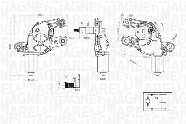 MAGNETI MARELLI Viskermotor 064073300010 bag for VW VAG