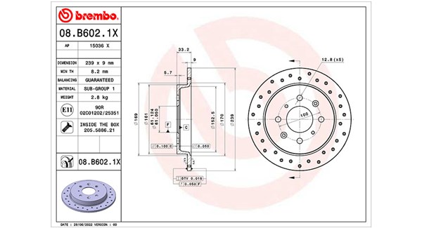 MAGNETI MARELLI Bremseskive 360406175302 perforeret 239mm 9mm for HONDA