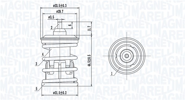 MAGNETI MARELLI Termostat, kølemiddel 352317005090 for VAG VW