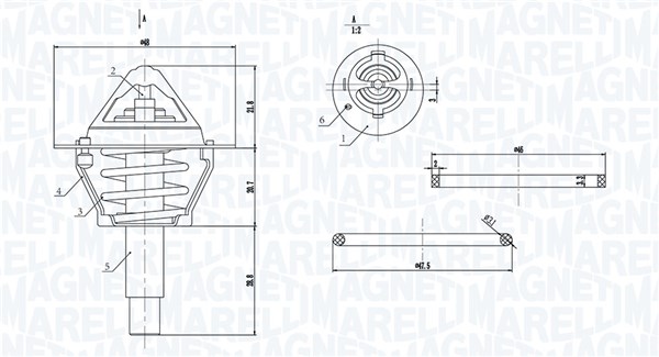 MAGNETI MARELLI Termostat, kølemiddel 352317005120 for MERCEDES-BENZ