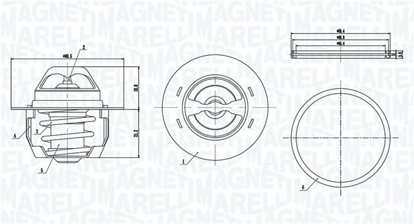 MAGNETI MARELLI Termostat, kølemiddel 352317005140 for STANDARD AUTOMOBILE VAUXHALL OPEL DACIA NISSAN