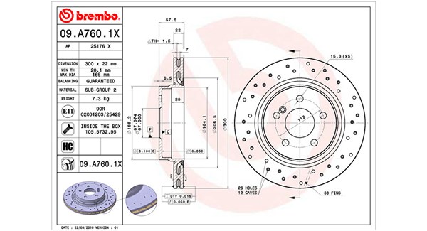 MAGNETI MARELLI Bremseskive 360406143002 ventileret 300mm 22mm for MERCEDES-BENZ