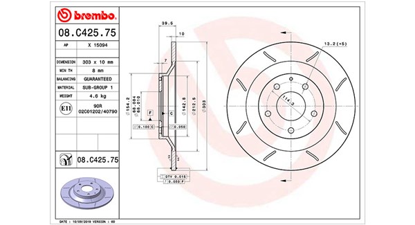 MAGNETI MARELLI Bremseskive 360406099505 fuld 303mm 10mm for MAZDA MAZDA (CHANGAN)