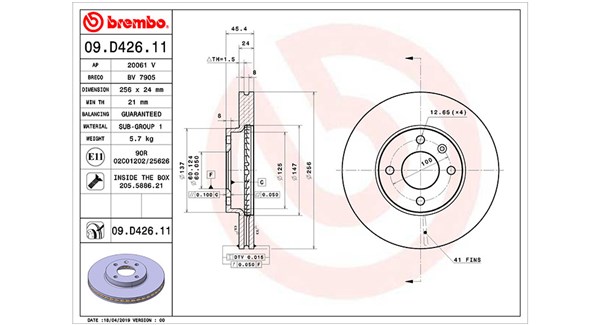 MAGNETI MARELLI Bremseskive 360406164901 ventileret 256mm 24mm for CHEVROLET