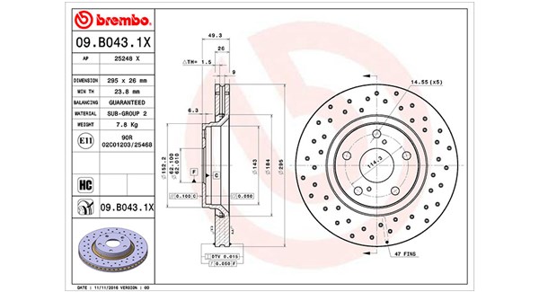 MAGNETI MARELLI Bremseskive 360406129002 ventileret 295mm 26mm for TOYOTA