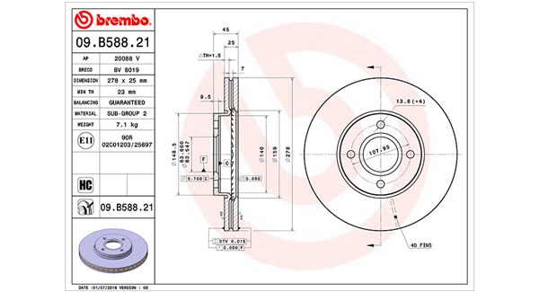 MAGNETI MARELLI Bremseskive 360406165101 ventileret 278mm 25mm for FORD