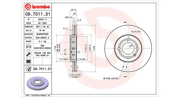 MAGNETI MARELLI Bremseskive 360406165901 indvendig ventileret 256mm 22mm for SKODA VW