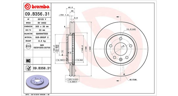 MAGNETI MARELLI Bremseskive 360406166101 ventileret 300mm 26mm for VAUXHALL