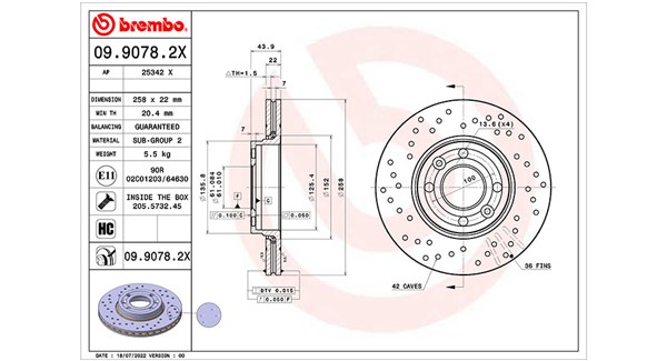 MAGNETI MARELLI Bremseskive 360406179202 perforeret 258mm 22mm for MERCEDES-BENZ LADA NISSAN DACIA RENAULT