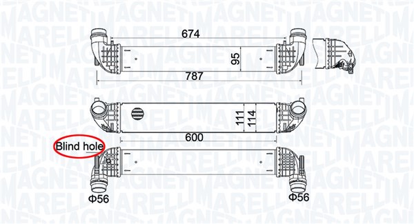 MAGNETI MARELLI Ladeluftkøler 351319205850 for VAUXHALL