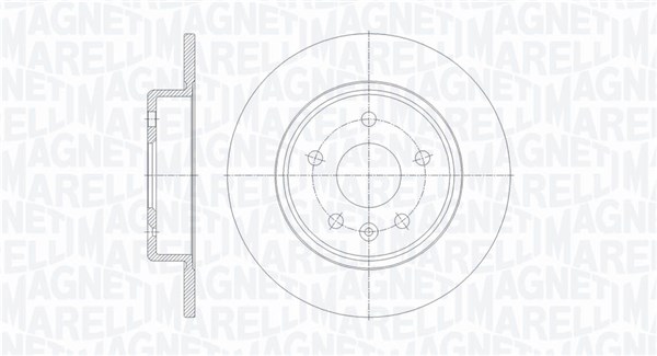 MAGNETI MARELLI Bremseskive 361302040657 264mm 10mm for VAUXHALL CHEVROLET (SGM) OPEL