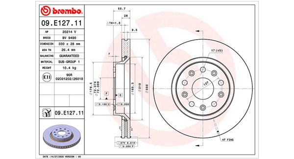 MAGNETI MARELLI Bremseskive 360406169901 330mm 28mm for JEEP