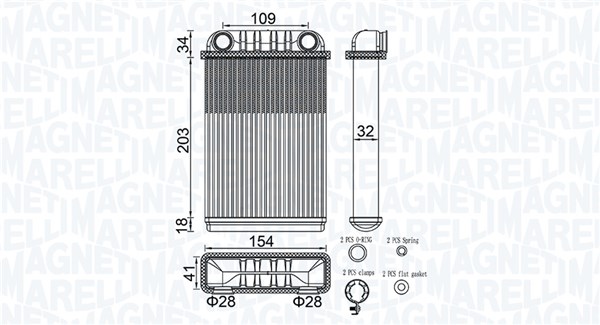 MAGNETI MARELLI Varmeelement, kabinevarme 350218512000 for OPEL VAUXHALL