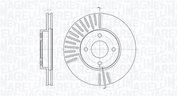 MAGNETI MARELLI Bremseskive 361302040772 ventileret 260mm 22mm for NISSAN