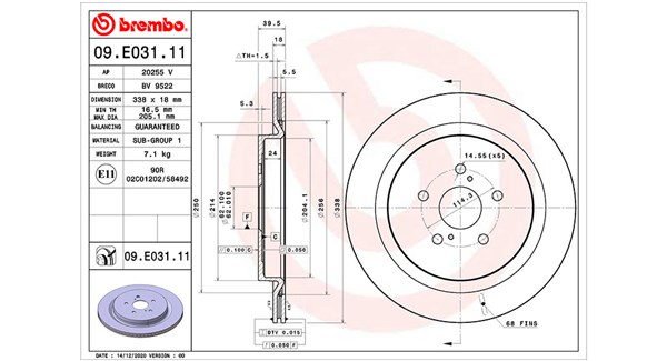 MAGNETI MARELLI Bremseskive 360406172501 338mm 18mm for LEXUS