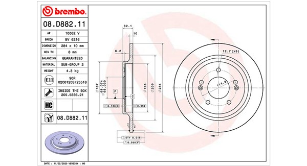 MAGNETI MARELLI Bremseskive 360406171301 fuld 284mm 10mm for HYUNDAI
