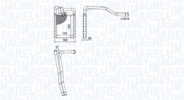 MAGNETI MARELLI Varmeelement, kabinevarme 350218508000 for HYUNDAI