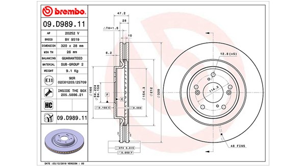 MAGNETI MARELLI Bremseskive 360406173901 ventileret 320mm 28mm for HONDA