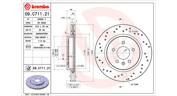 MAGNETI MARELLI Bremseskive 360406171501 315mm 23mm for OPEL