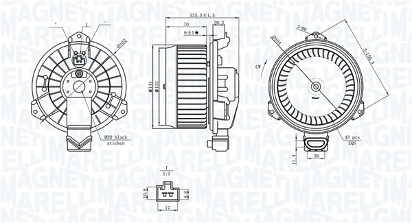 MAGNETI MARELLI Kabineblæser 069412749010 for ALFAROME/FIAT/LANCI SUZUKI TOYOTA