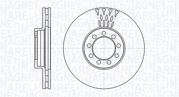 MAGNETI MARELLI Bremseskive 361302040755 301mm 30mm for IVECO