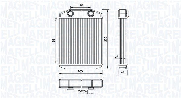 MAGNETI MARELLI Varmeelement, kabinevarme 350218516000 for RENAULT
