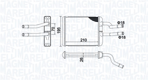 MAGNETI MARELLI Varmeelement, kabinevarme 350218500000 for ALFAROME/FIAT/LANCI